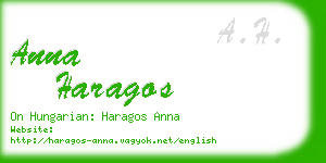 anna haragos business card